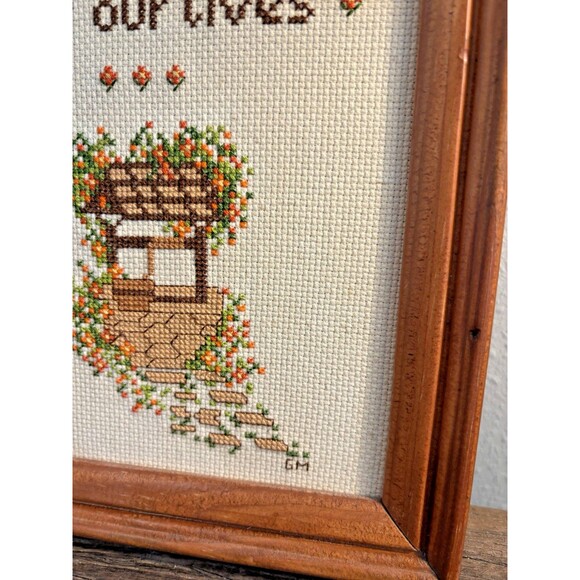 Vintage Cross Stitch Friend and Completed No Glass 13.5X7.5 Inches - Picture 5 of 11